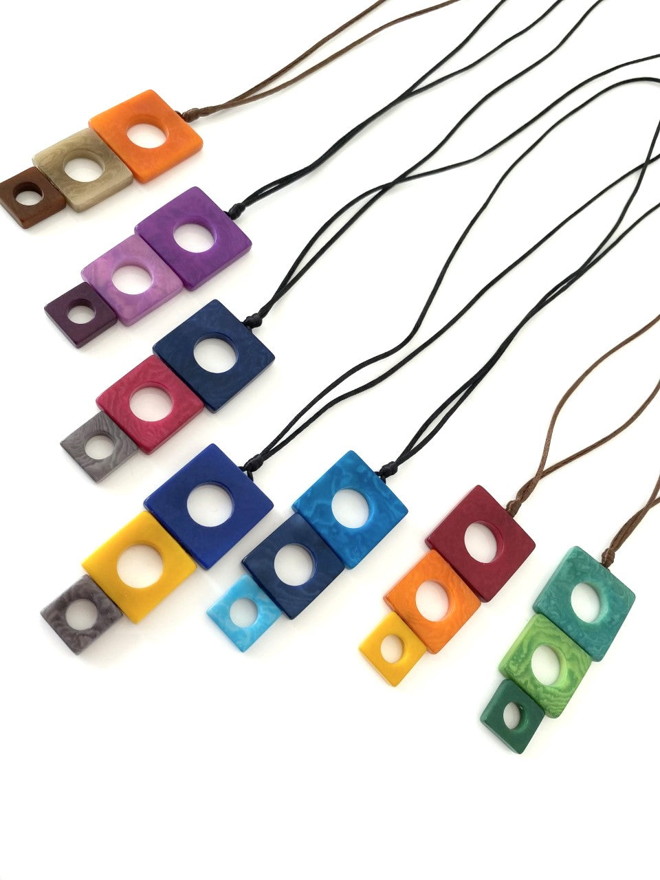 Tricuadros pendant necklace - Purple Tones